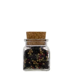 120 ml barattolo con tappo in sughero, quadrato, bocca: sughero