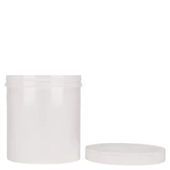1.000 ml barattolo di plastica 'Securilock', PP, bianco, bocca: chiusura a vite
