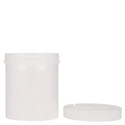 500 ml barattolo in plastica 'Securilock', PP, bianco, bocca: chiusura a vite