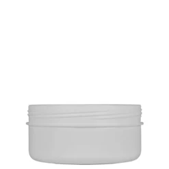 250 ml barattolo in plastica 'White Line', PP, bianco, apertura: chiusura a vite