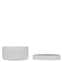 250 ml barattolo in plastica 'White Line', PP, bianco, apertura: chiusura a vite