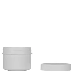 35 ml barattolo in plastica 'White Line', PP, bianco, bocca: chiusura a vite