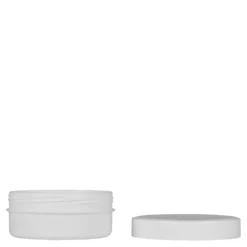 125 ml barattolo in plastica 'White Line', PP, bianco, bocca: chiusura a vite