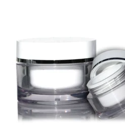 30 ml barattolo, plastica SAN, bianco, bocca: chiusura a vite