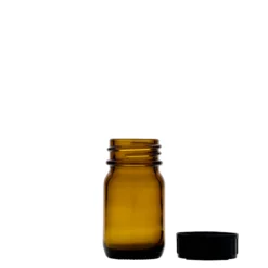 30 ml bottiglia a collo largo, marrone, bocca: DIN 32