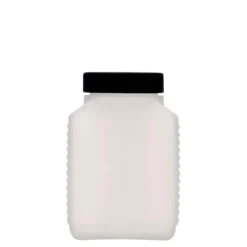 500 ml bottiglia a collo largo, rettangolare, plastica HDPE, naturale, bocca: DIN 60 EPE