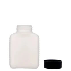 250 ml bottiglia a collo largo, rettangolare, plastica HDPE, naturale, bocca: DIN 40 EPE