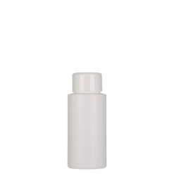 50 ml bottiglia di plastica 'Pipe', HDPE verde, bianca, bocca: 24/410