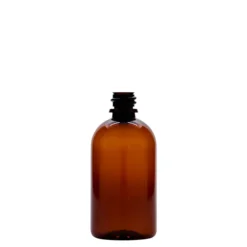 100 ml bottiglia medica in PET 'Easy Living', marrone, plastica, bocca: DIN 18