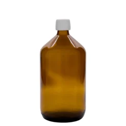 1.000 ml bottiglia medica, marrone, vetro, bocca: PP 28