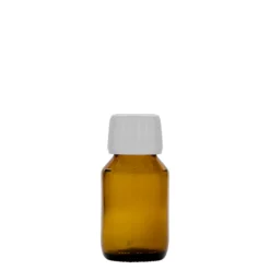 50 ml bottiglia medicinale, marrone, vetro, bocca: PP 28