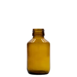 100 ml bottiglia medicinale, marrone, vetro, bocca: PP 28