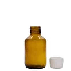100 ml bottiglia medicinale, marrone, vetro, bocca: PP 28
