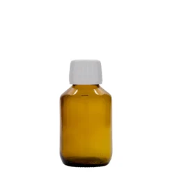 100 ml bottiglia medicinale, marrone, vetro, bocca: PP 28