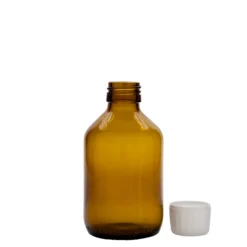 200 ml bottiglia medicinale, marrone, vetro, bocca: PP 28