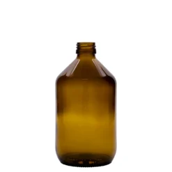 500 ml bottiglia medicinale, marrone, vetro, bocca: PP 28