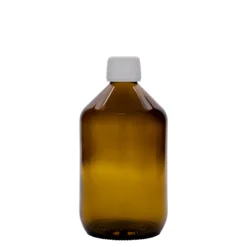 500 ml bottiglia medicinale, marrone, vetro, bocca: PP 28