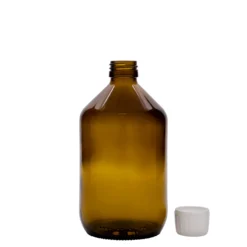 500 ml bottiglia medicinale, marrone, vetro, bocca: PP 28