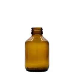 125 ml bottiglia medicinale, marrone, vetro, bocca: PP 28