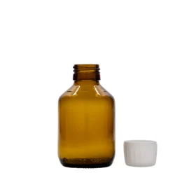 125 ml bottiglia medicinale, marrone, vetro, bocca: PP 28
