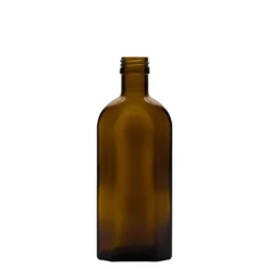 250 ml bottiglia medicinale Meplat, ovale, vetro, marrone, bocca: PP 28