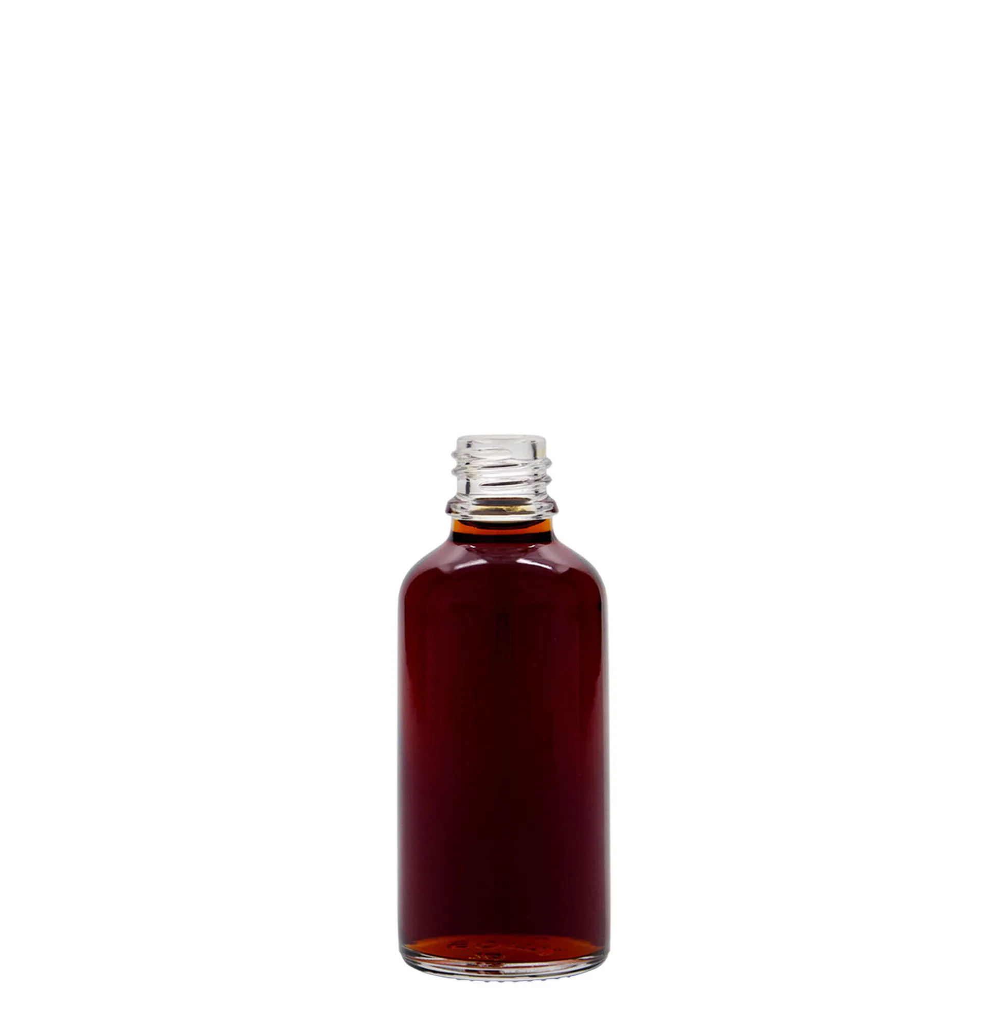 50 ml bottiglia medicinale, vetro, bocca: DIN 18