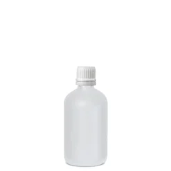 100 ml bottiglia medicinale, vetro, satinato, bocca: DIN 18