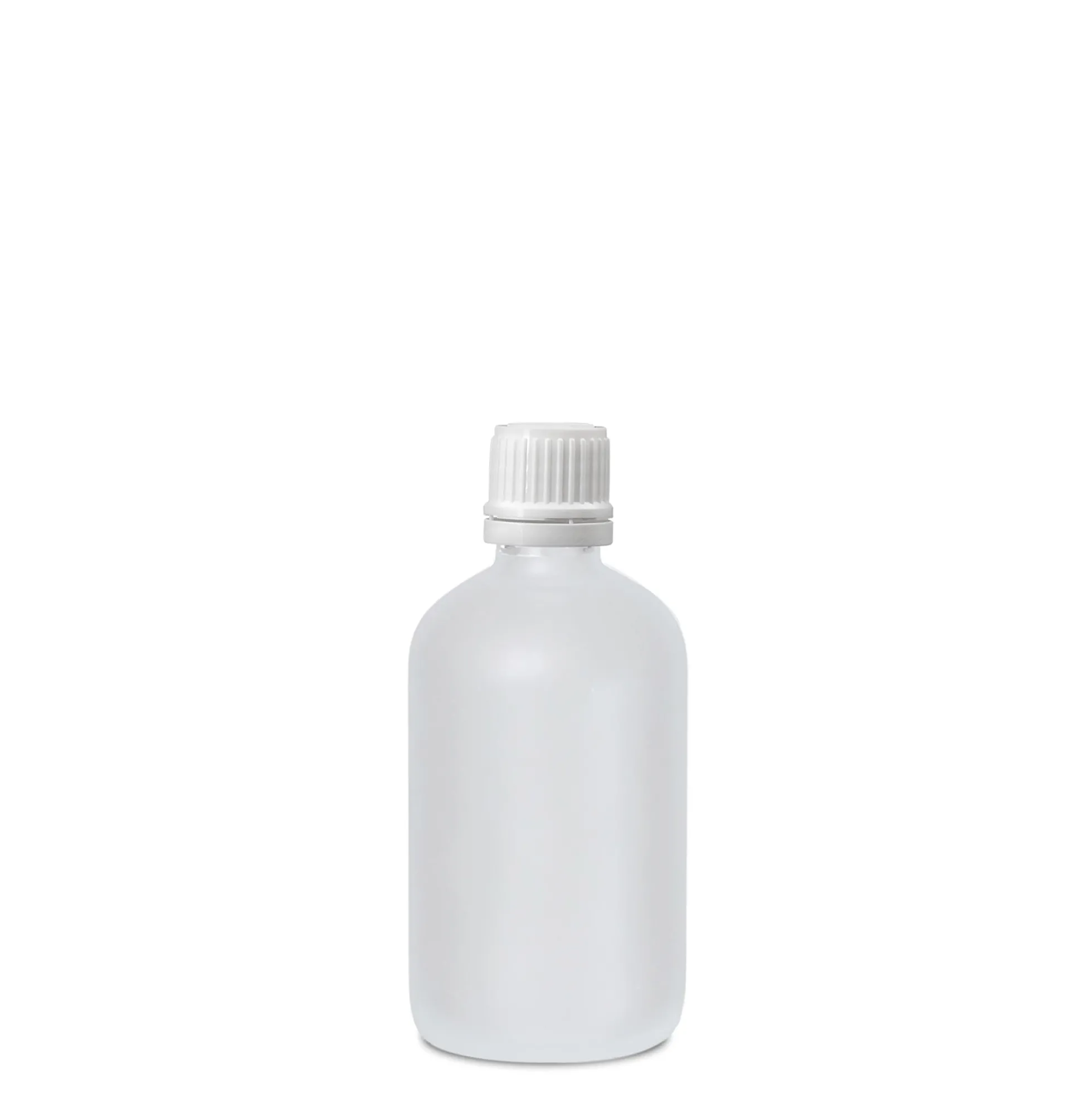 100 ml bottiglia medicinale, vetro, satinato, bocca: DIN 18