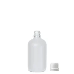100 ml bottiglia medicinale, vetro, satinato, bocca: DIN 18