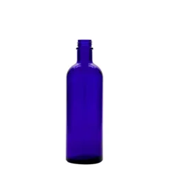 200 ml bottiglia medicinale, vetro, blu reale, bocca: DIN 22