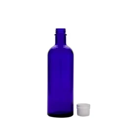 200 ml bottiglia medicinale, vetro, blu reale, bocca: DIN 22