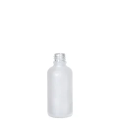 50 ml bottiglia medicinale, vetro, ghiacciato, bocca: DIN 18