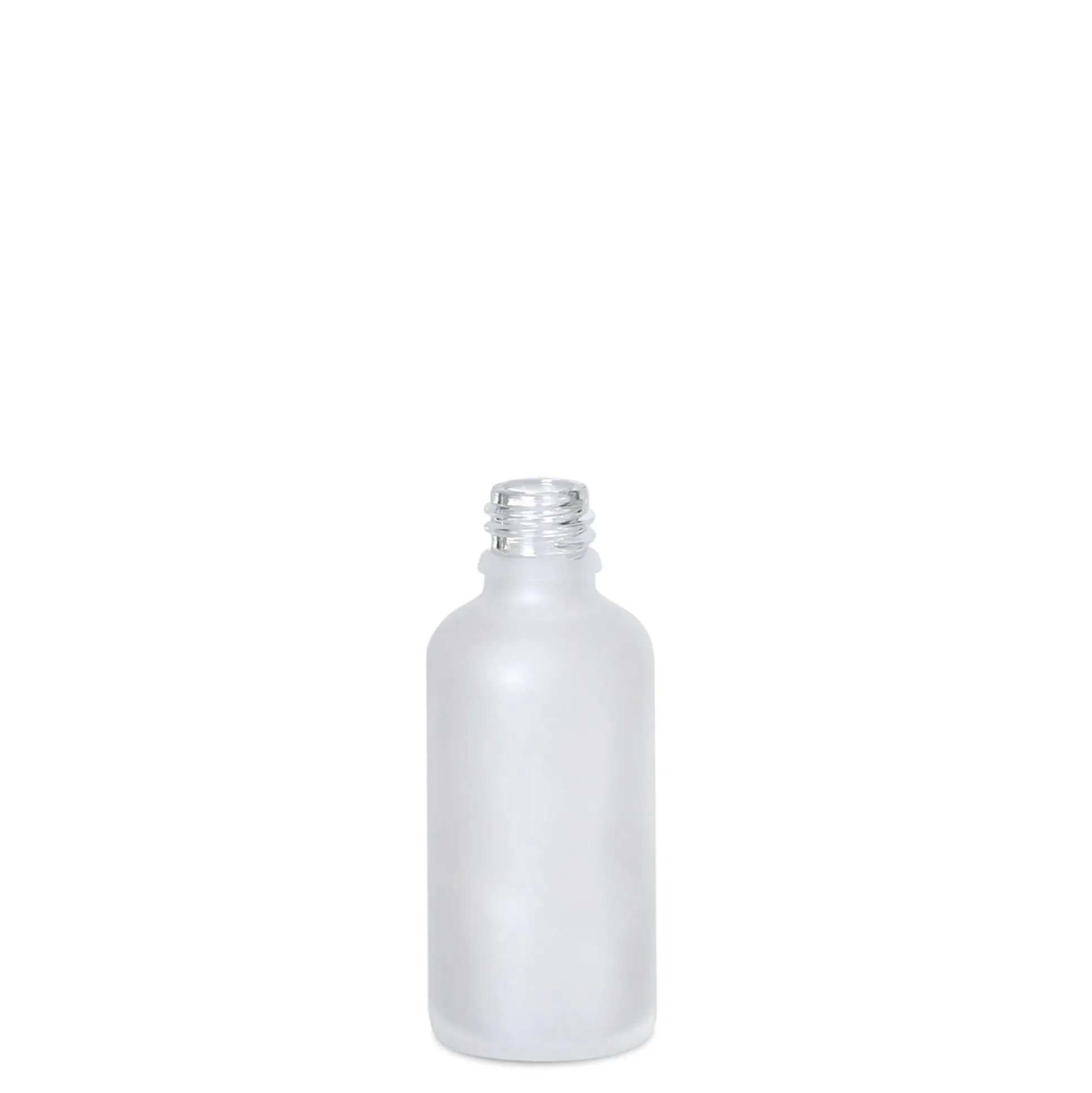 50 ml bottiglia medicinale, vetro, ghiacciato, bocca: DIN 18