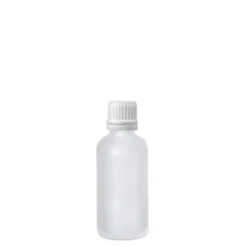 50 ml bottiglia medicinale, vetro, ghiacciato, bocca: DIN 18