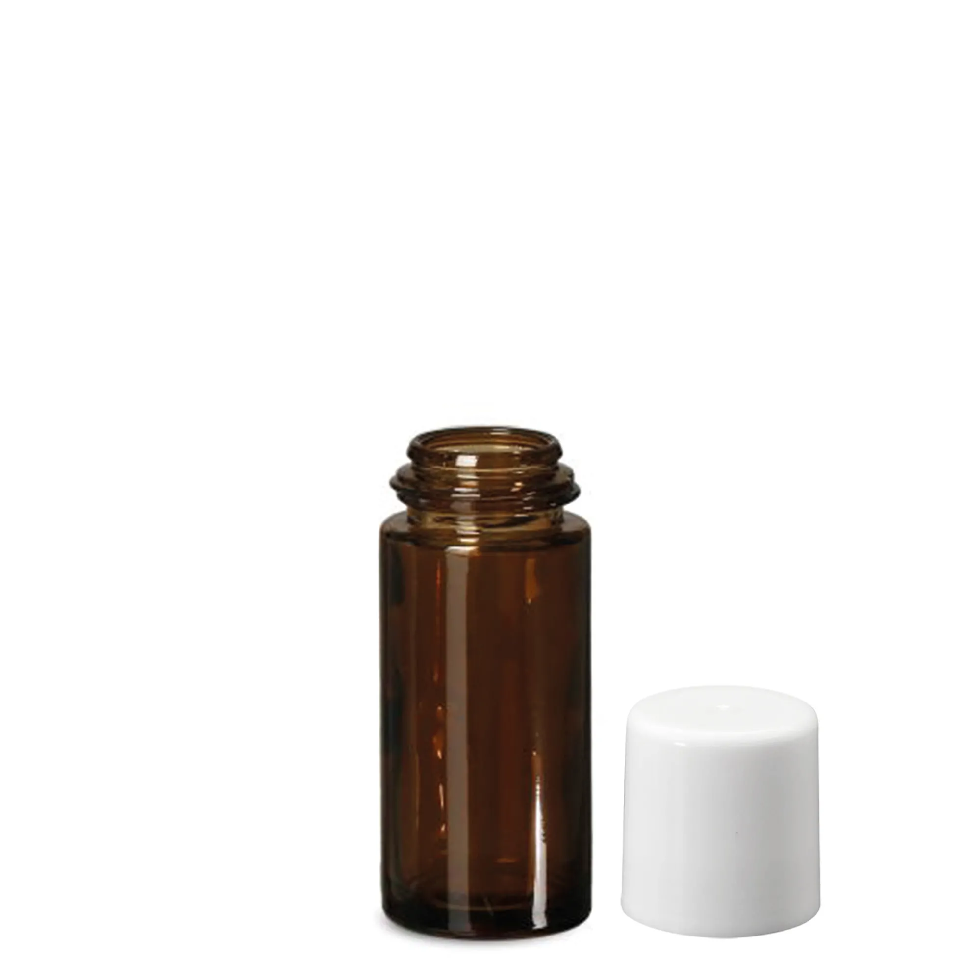 50 ml bottiglia roll-on, vetro, marrone, bocca: chiusura a vite