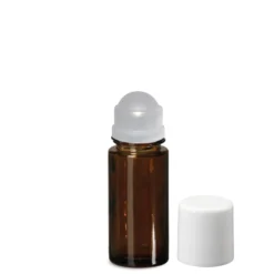 50 ml bottiglia roll-on, vetro, marrone, bocca: chiusura a vite