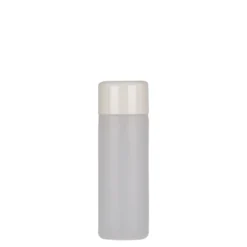 50 ml bottiglia rotonda, plastica PE, naturale, bocca: chiusura a vite