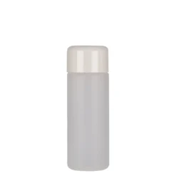 100 ml bottiglia rotonda, plastica PE, naturale, bocca: chiusura a vite