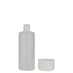 100 ml bottiglia rotonda, plastica PE, naturale, bocca: chiusura a vite