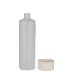 500 ml bottiglia rotonda, plastica PE, naturale, bocca: chiusura a vite
