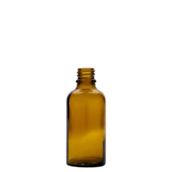 50 ml flacone con contagocce, medicina, vetro, marrone-rosso, bocca: DIN 18