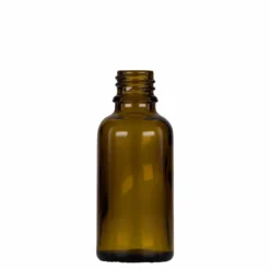 30 ml flacone con contagocce medicina, vetro, marrone-nero, bocca: DIN 18