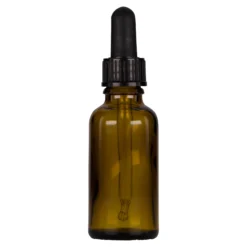 30 ml flacone con contagocce medicina, vetro, marrone-nero, bocca: DIN 18