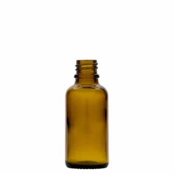 30 ml flacone con contagocce medicina, vetro, marrone, bocca: DIN 18