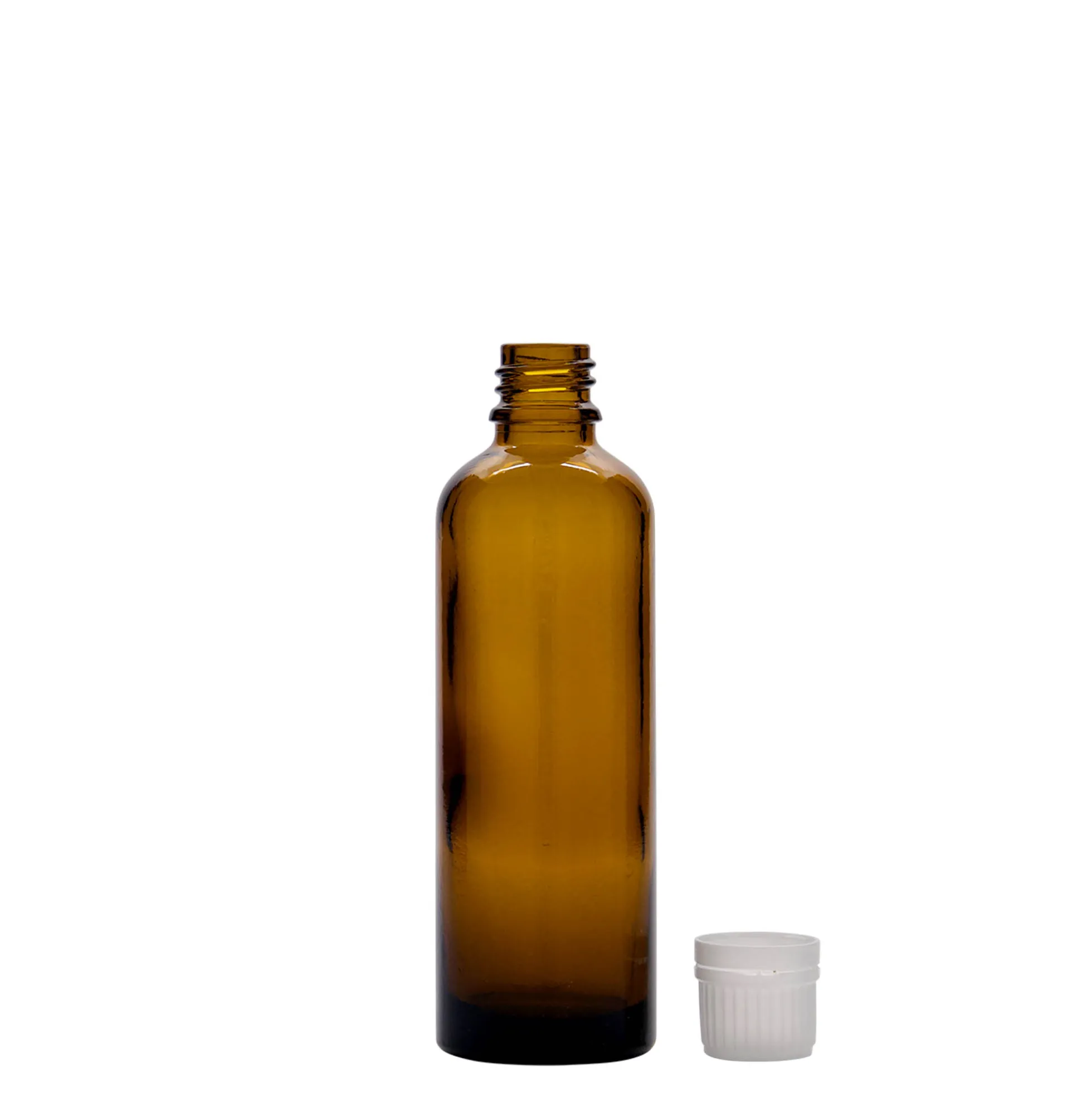 75 ml flacone medicinale, vetro, marrone, bocca: DIN 18