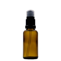 30 ml flacone medico con pompa per lozione, vetro, marrone, bocca: DIN 18