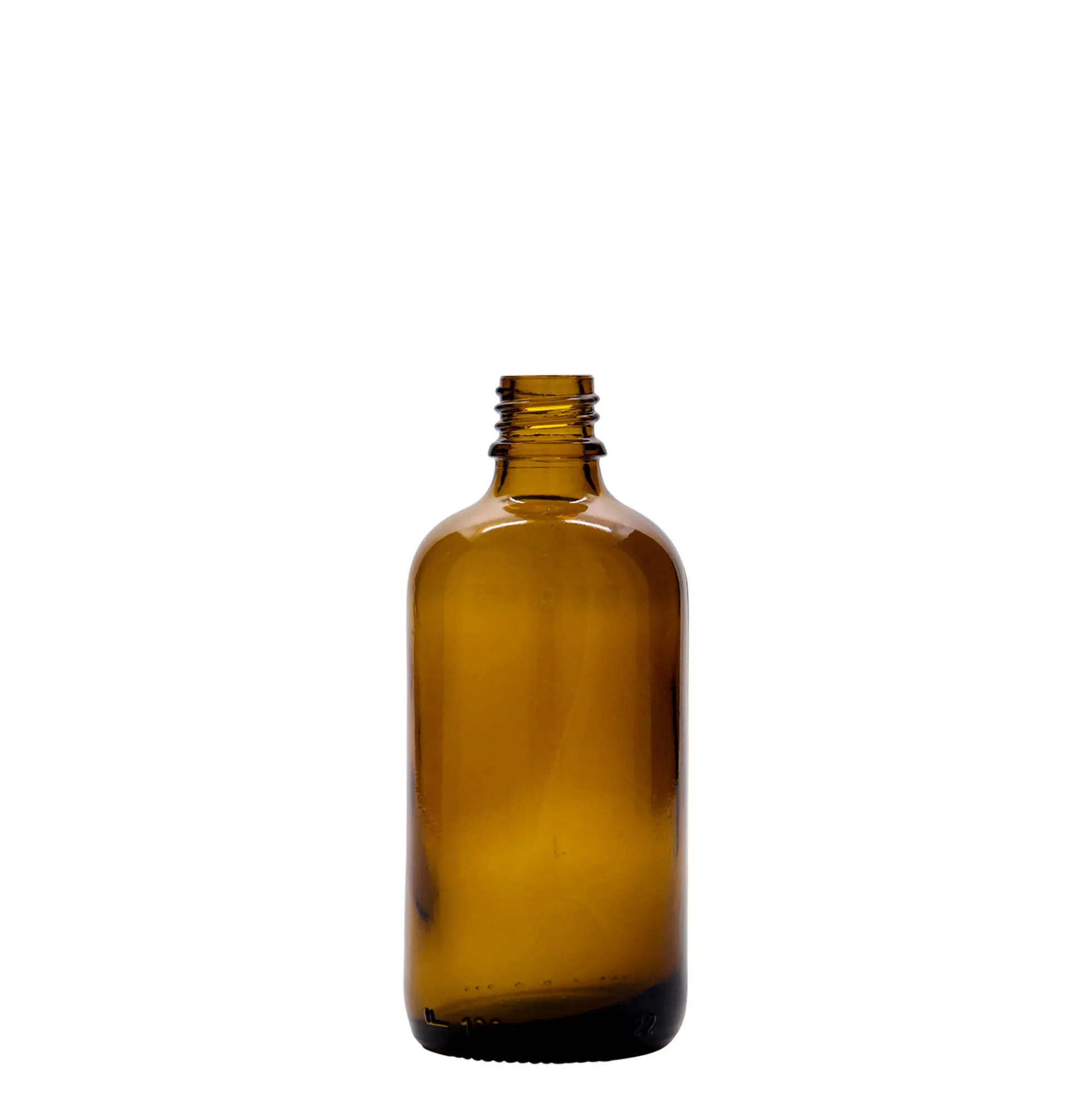 100 ml flacone medico con pompa per lozione, vetro, marrone, bocca: DIN 18