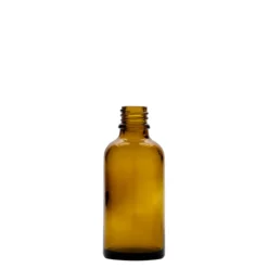 50 ml flacone medico con pompa per lozione, vetro, marrone, bocca: DIN 18