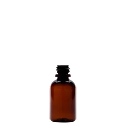 30 ml flacone medico in PET 'Easy Living', marrone, plastica, bocca: DIN 18