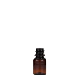 10 ml flacone medico in PET 'Easy Living', marrone, plastica, bocca: DIN 18